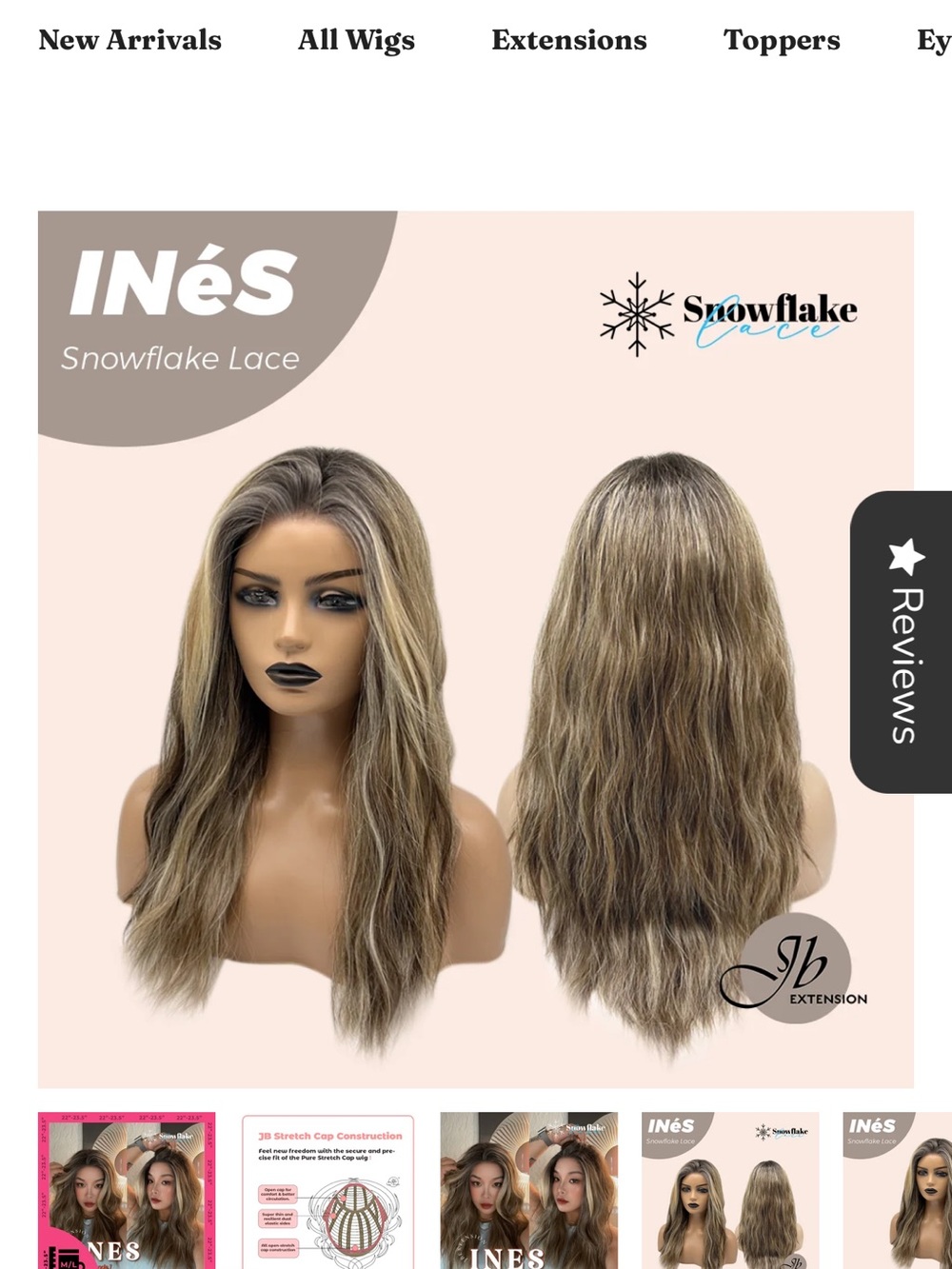 JB Ines in mixed blonde. Snowflake Lace